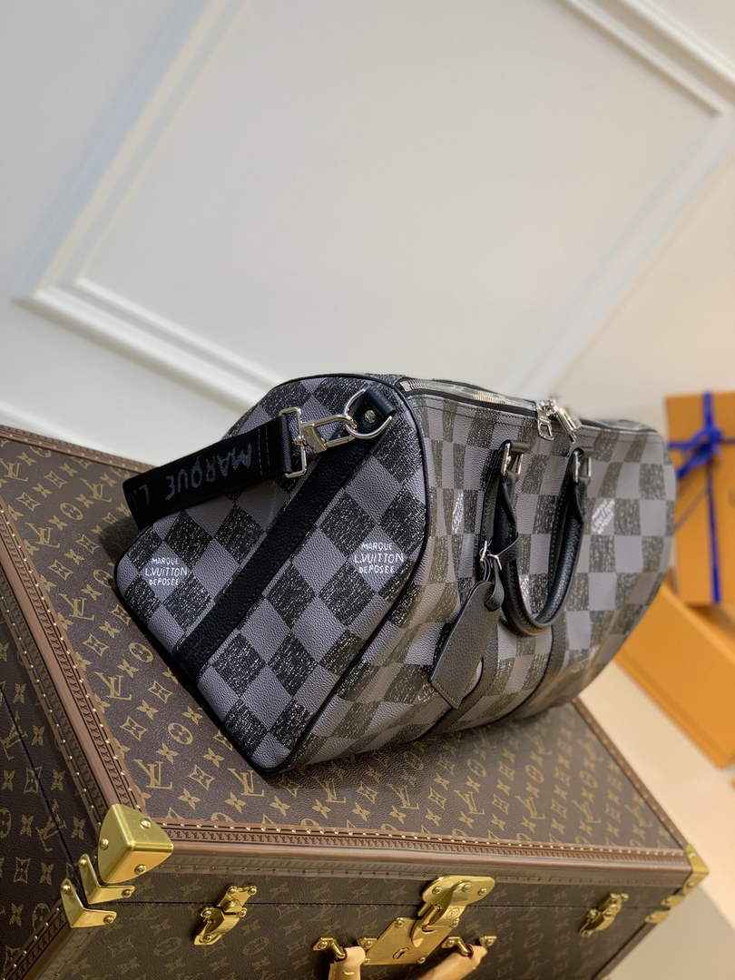 LV N80404 Louis Vuitton Keepall Bandouliere 45 Travel Bag Black