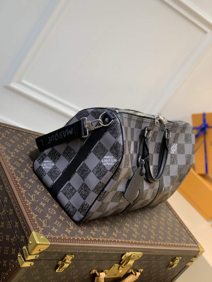 LV N80404 Louis Vuitton Keepall Bandouliere 45 Travel Bag Black