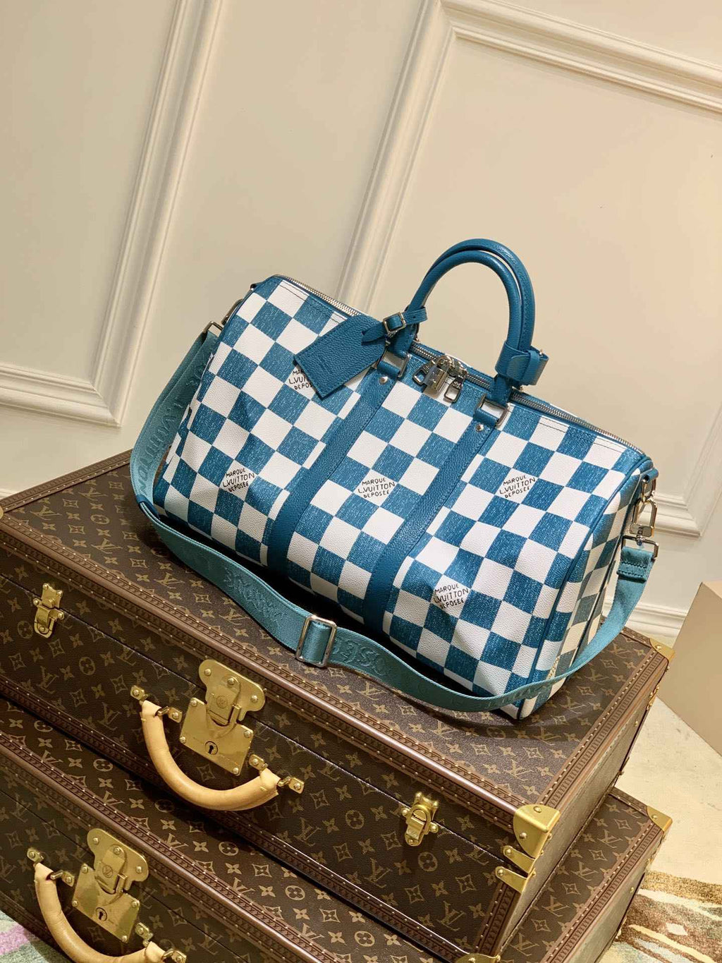 LV N80404 Louis Vuitton Keepall Bandouliere 45 Travel Bag Green