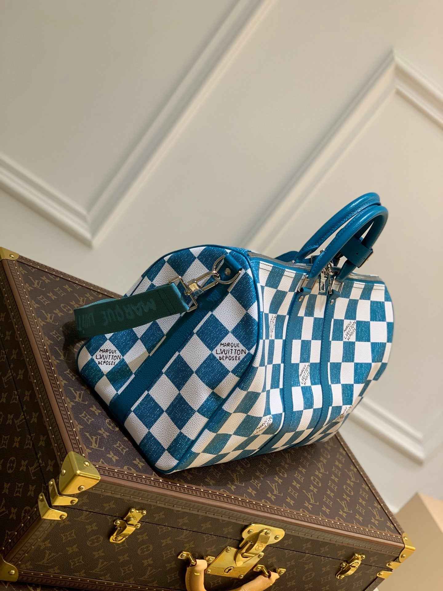 LV N80404 Louis Vuitton Keepall Bandouliere 45 Travel Bag Green
