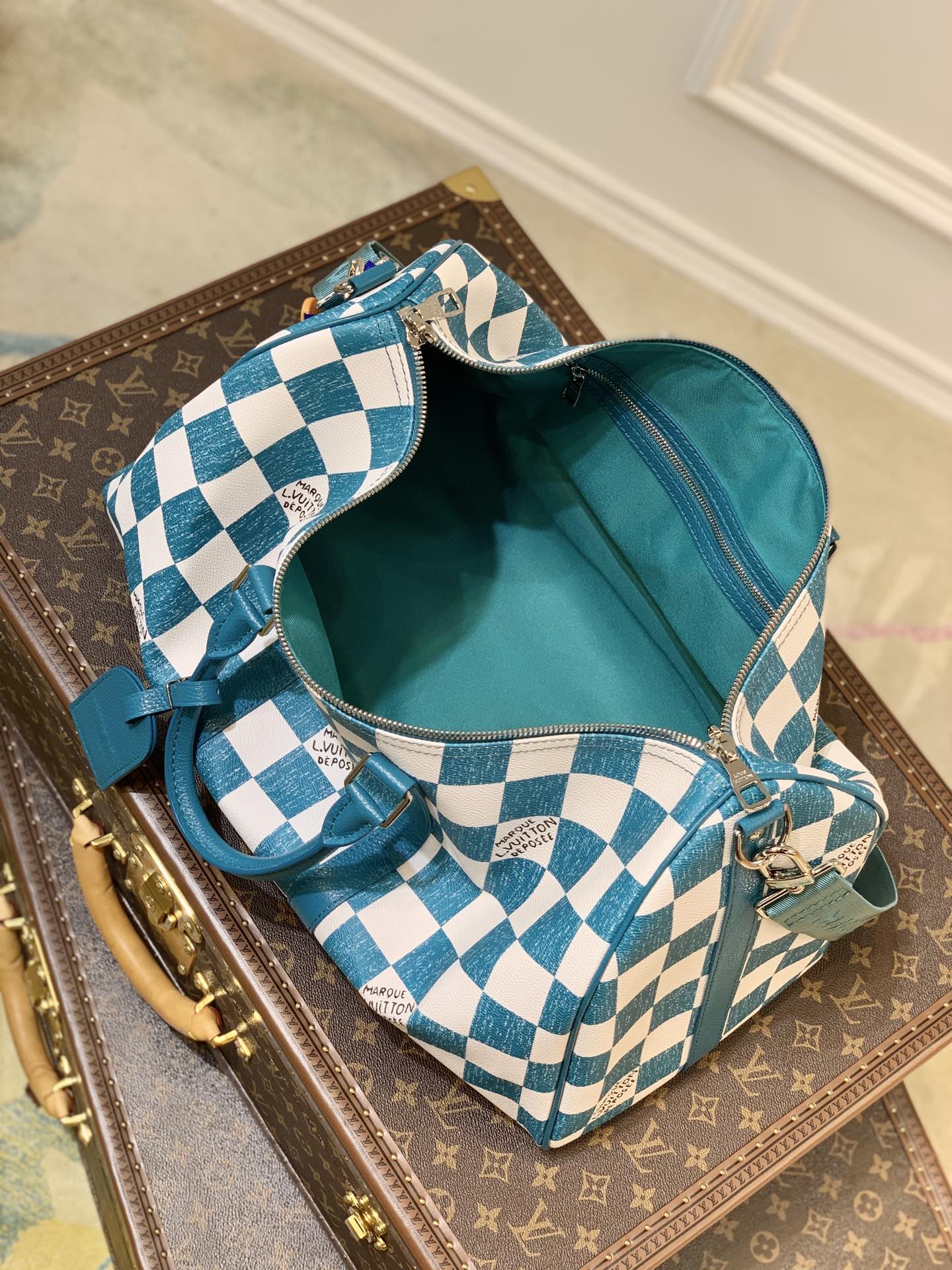 LV N80404 Louis Vuitton Keepall Bandouliere 45 Travel Bag Green