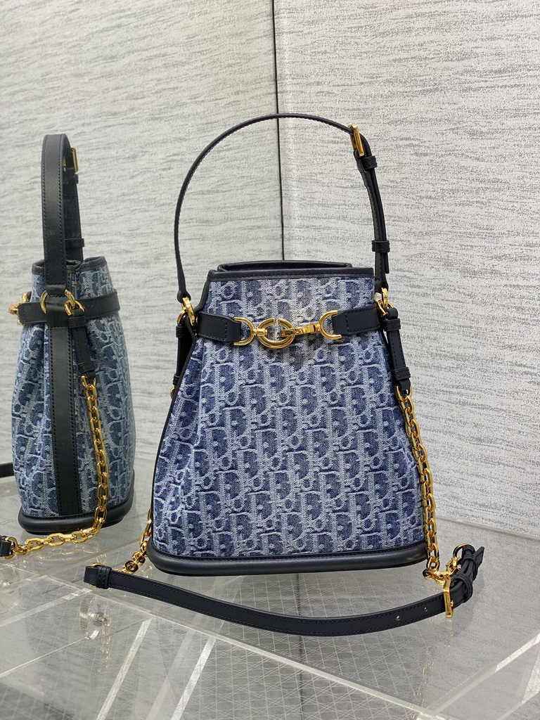 Medium C'est Dior Bag M2271 Blue Denim Dior Oblique Jacquard - Default Title - View 2