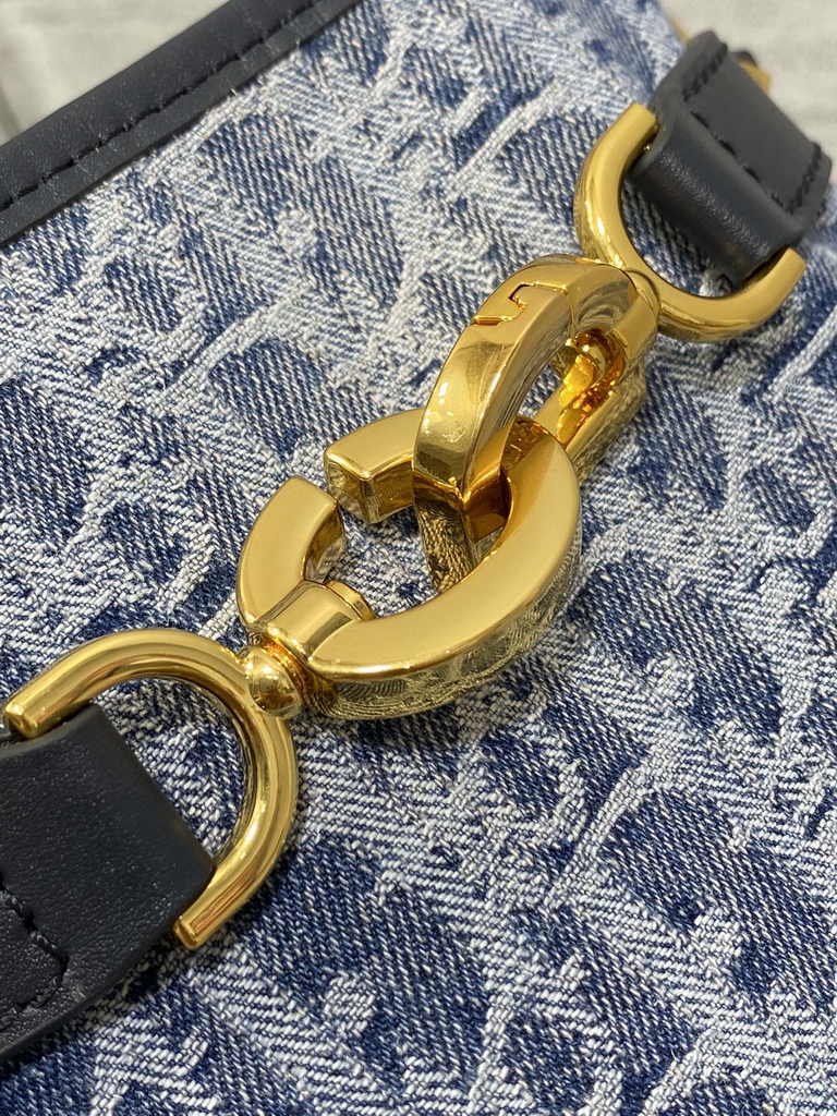 Medium C'est Dior Bag M2271 Blue Denim Dior Oblique Jacquard - Default Title - View 8