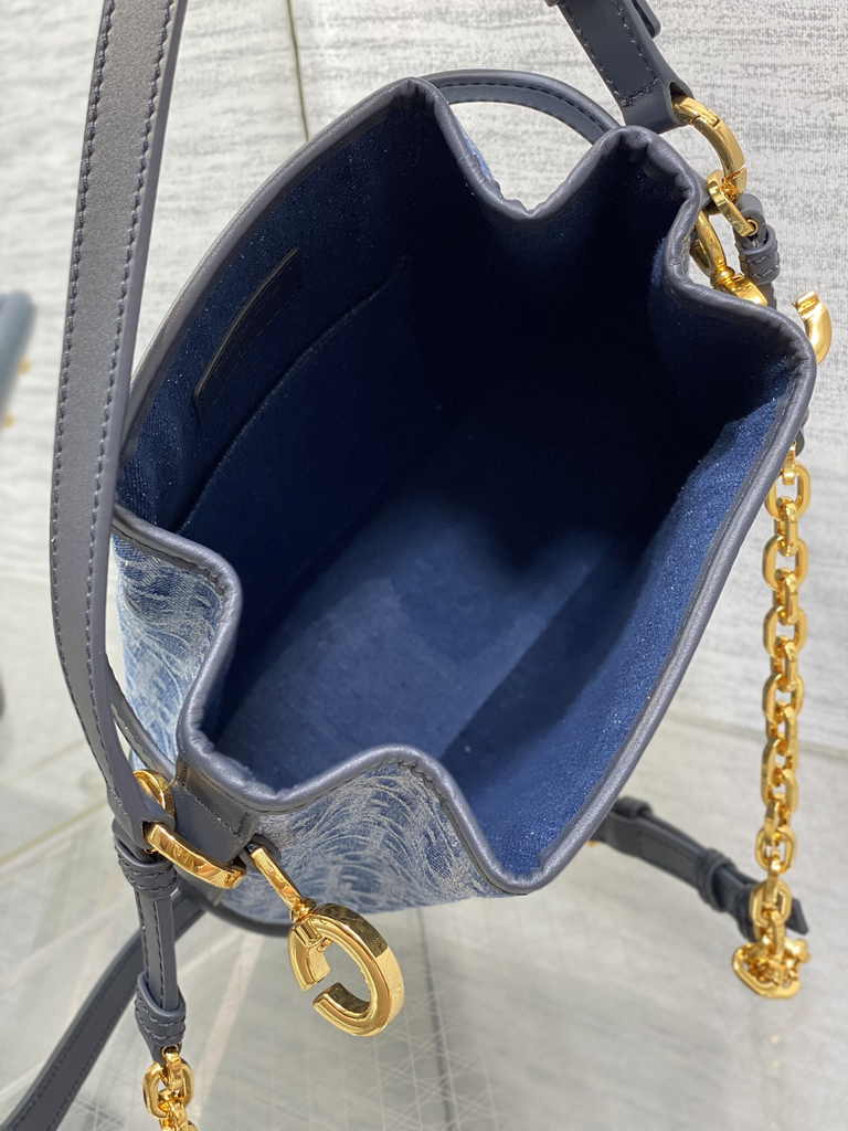 Medium C'est Dior Bag M2271 Blue Denim Dior Oblique Jacquard - Default Title - View 6