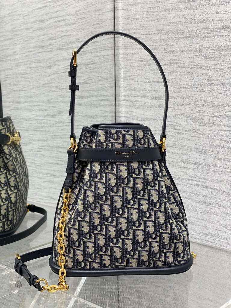 Medium C'est Dior Bag M2271 Blue Dior Oblique Jacquard - Default Title - View 3