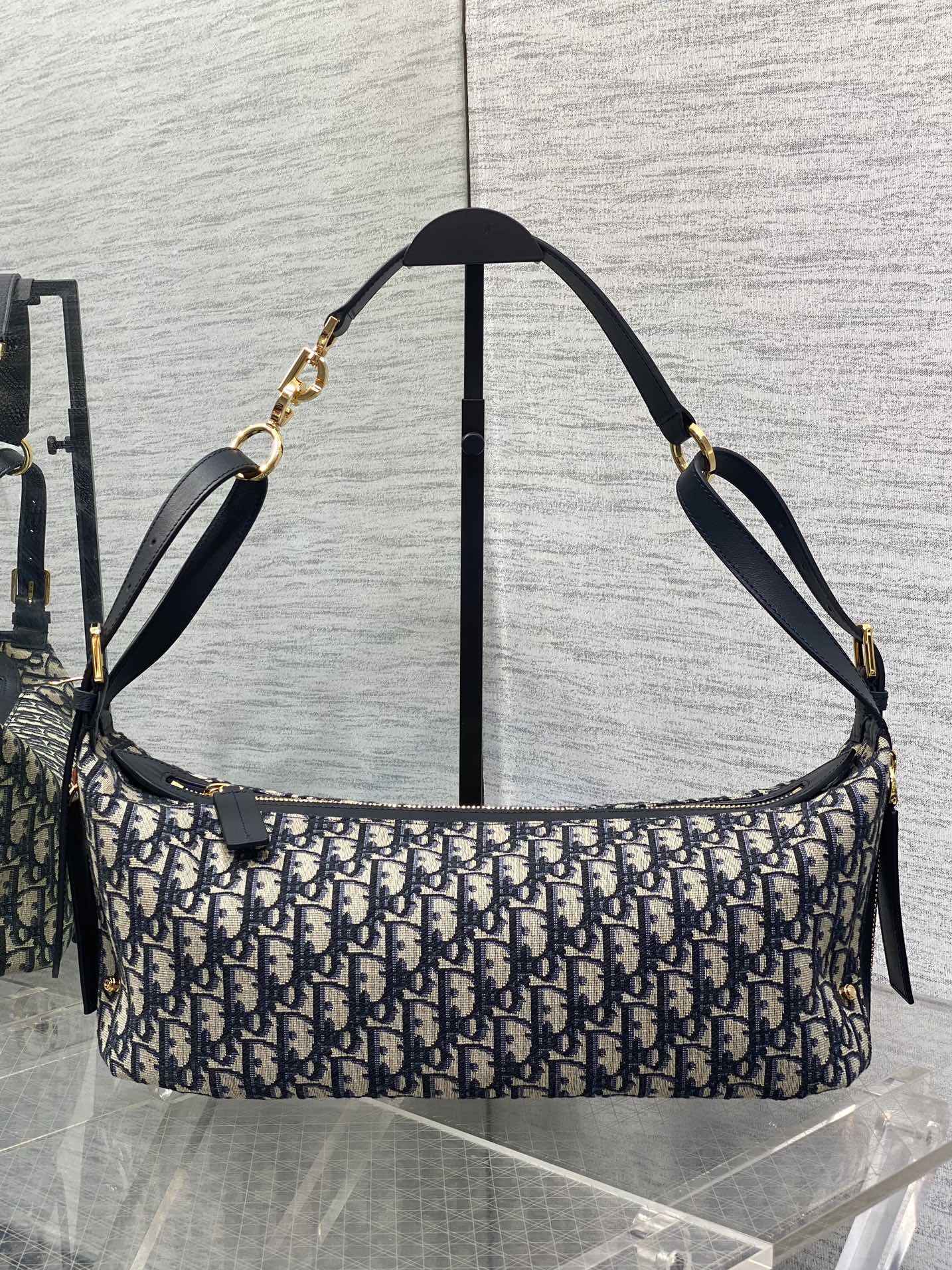 Medium D-Journey Bag - M2417 - Blue Dior Oblique Jacquard - Default Title - View 2