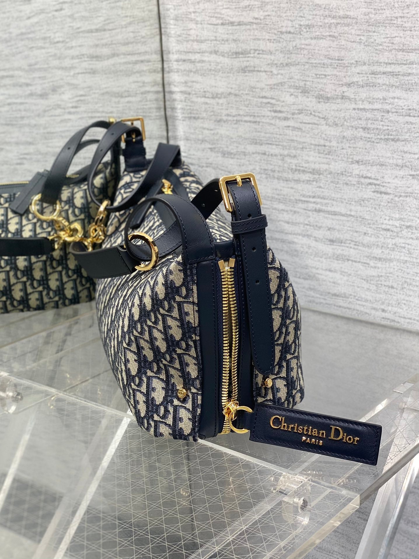 Medium D-Journey Bag - M2417 - Blue Dior Oblique Jacquard - Default Title - View 7