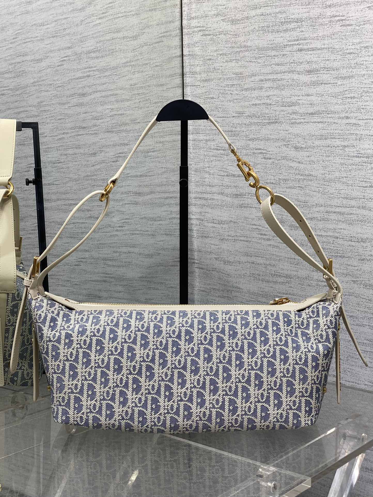 Medium D-Journey Bag - M2417 - Blue Dior Oblique Chambray - Default Title - View 6