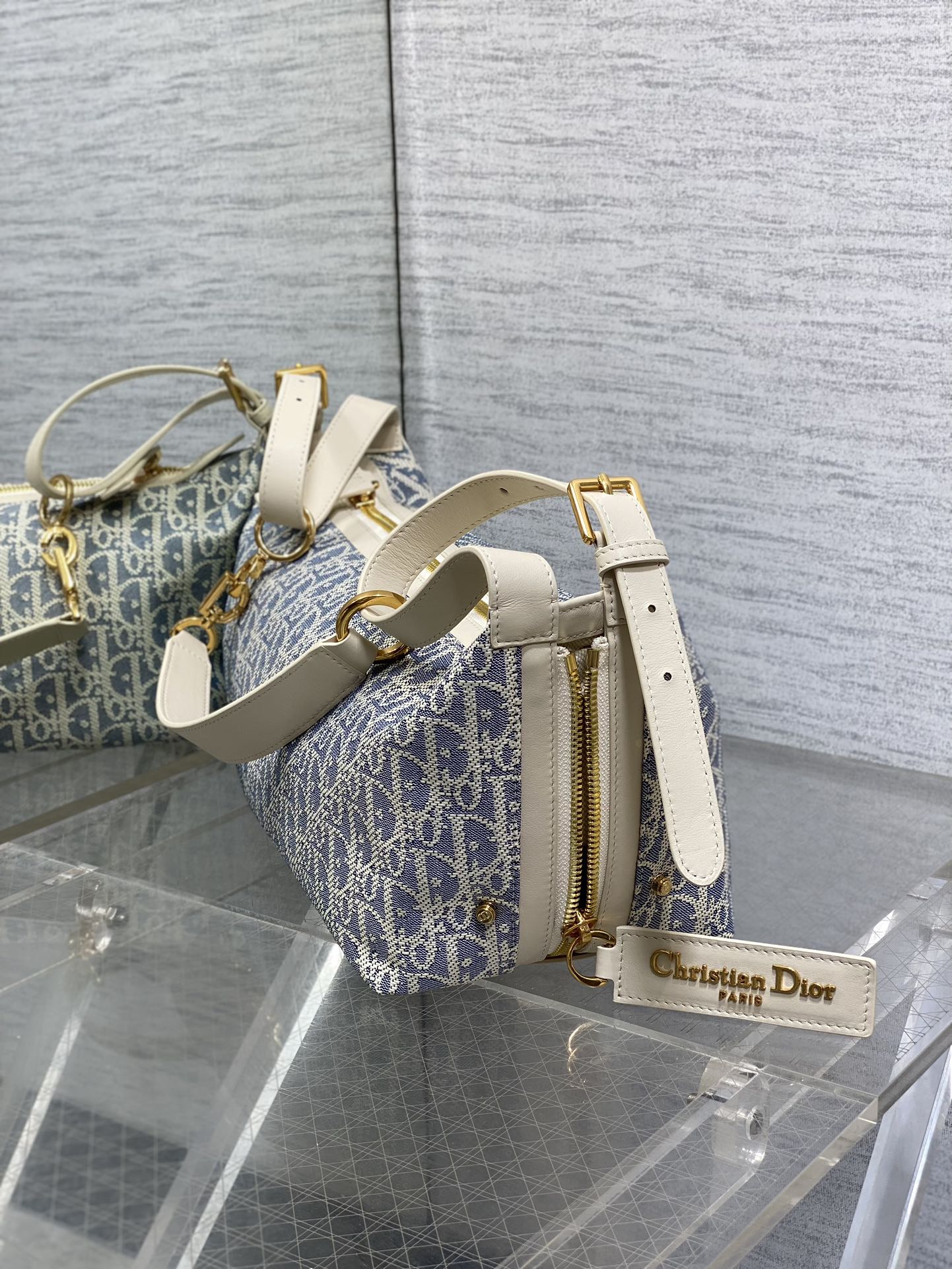 Medium D-Journey Bag - M2417 - Blue Dior Oblique Chambray - Default Title - View 8