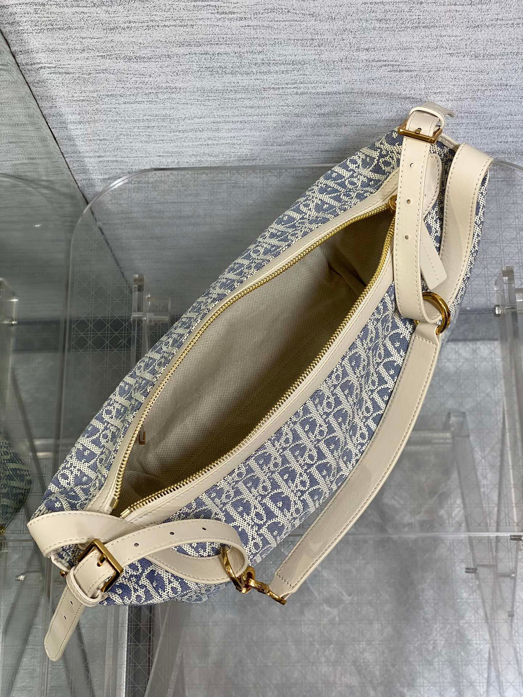 Medium D-Journey Bag - M2417 - Blue Dior Oblique Chambray - Default Title - View 10