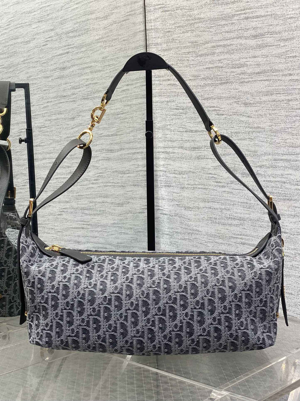 Medium D-Journey Bag - M2417 - Gray Denim Dior Oblique Jacquard - Default Title - View 2