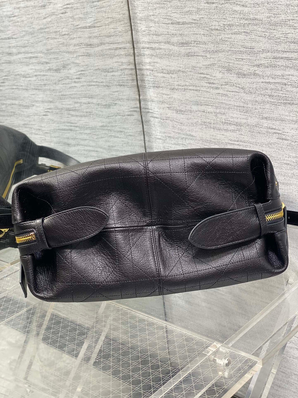 Medium D-Journey Bag in Vintage Smooth Calfskin - M2417 - Black Leather with Gold - Default Title - View 8