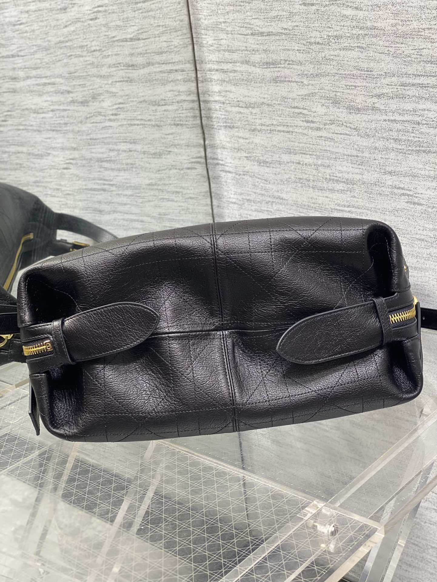 Medium D-Journey Bag in Vintage Smooth Calfskin - M2417 - Black Leather with Gold - Default Title - View 8