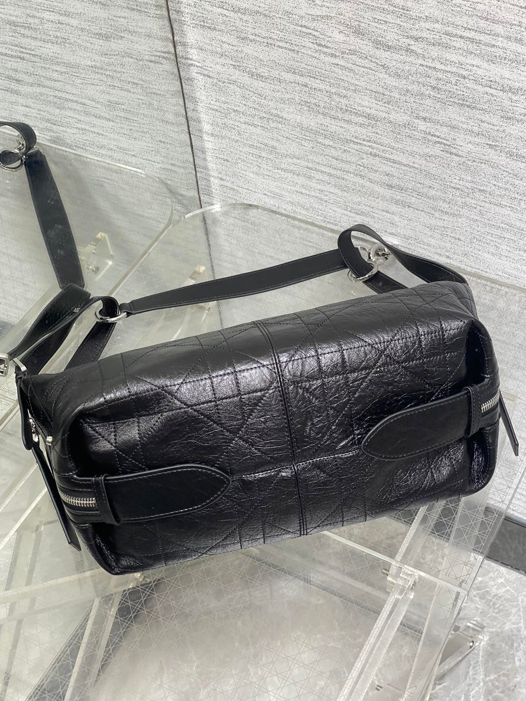 Medium D-Journey Bag in Vintage Smooth Calfskin - M2417 - Black Leather - Default Title - View 8