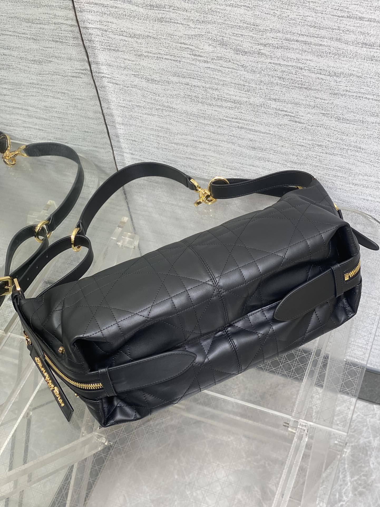 Medium D-Journey Bag in Vintage Smooth Calfskin - M2417 - Black Flat Macrocannage - Default Title - View 8