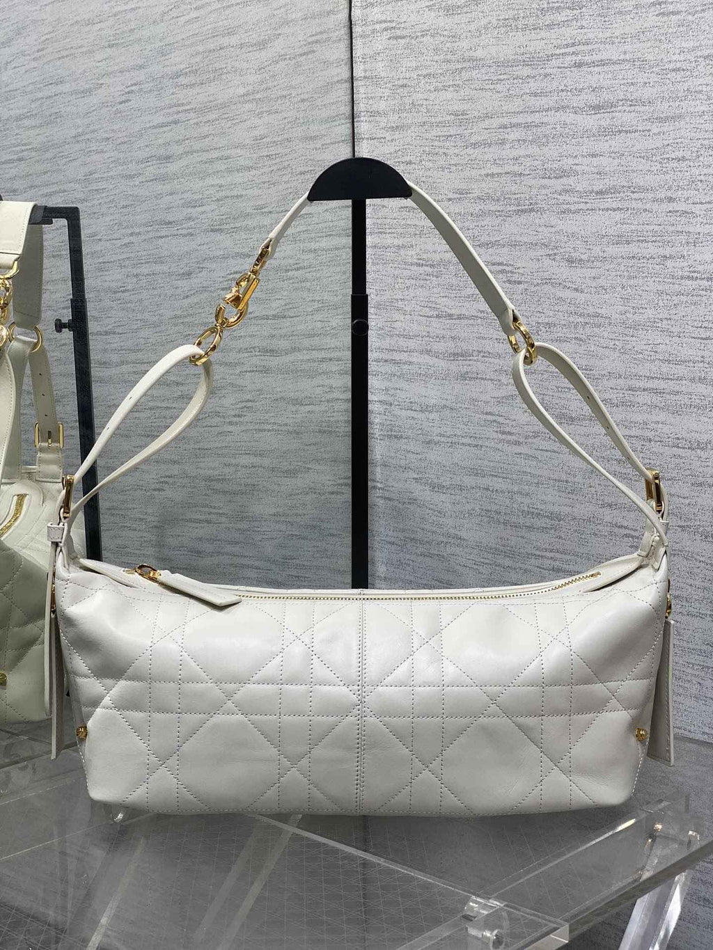 Medium D-Journey Bag in Vintage Smooth Calfskin - M2417 - Latte Flat Macrocannage - Default Title - View 2