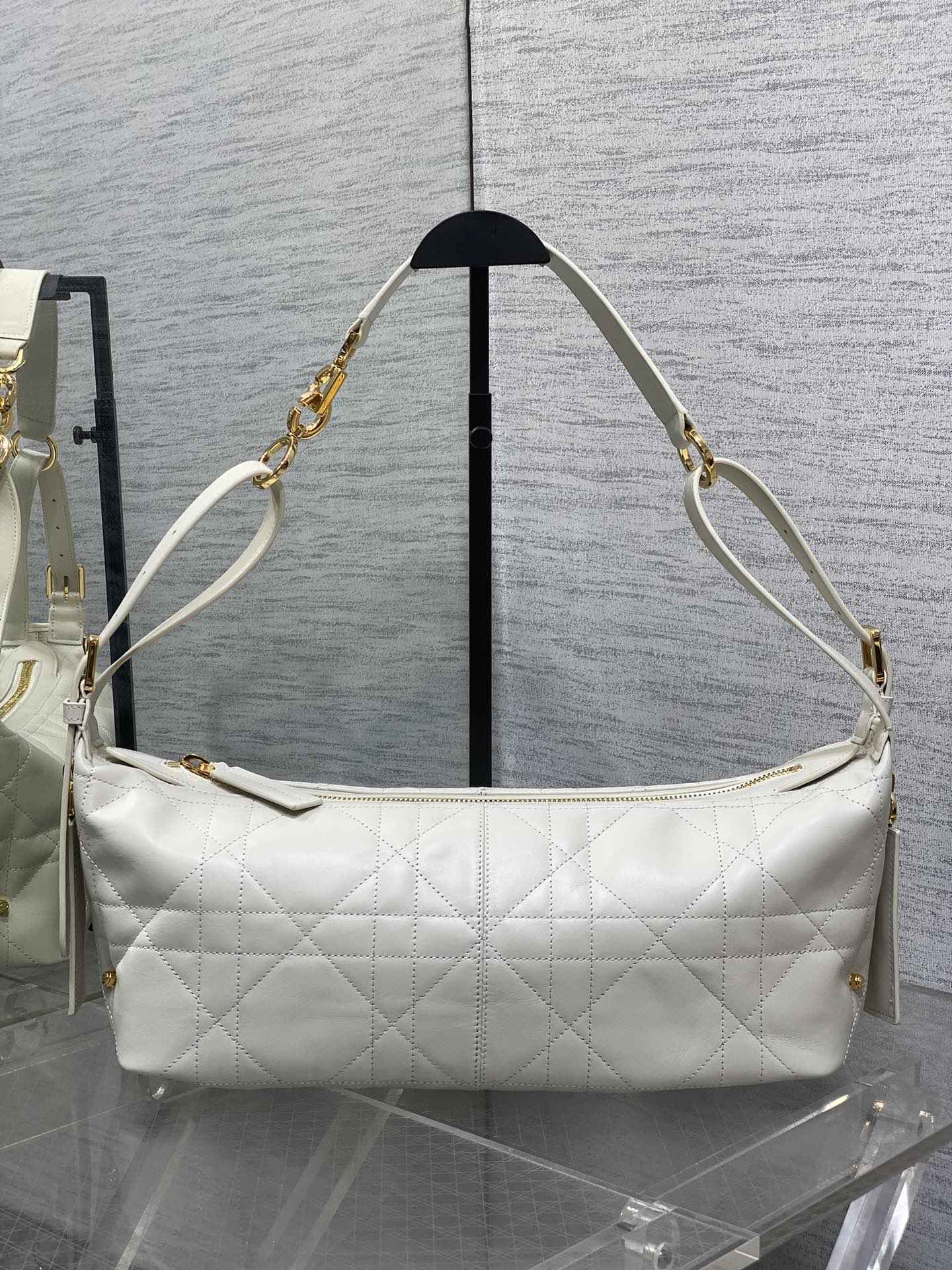 Medium D-Journey Bag in Vintage Smooth Calfskin - M2417 - Latte Flat Macrocannage - Default Title - View 2