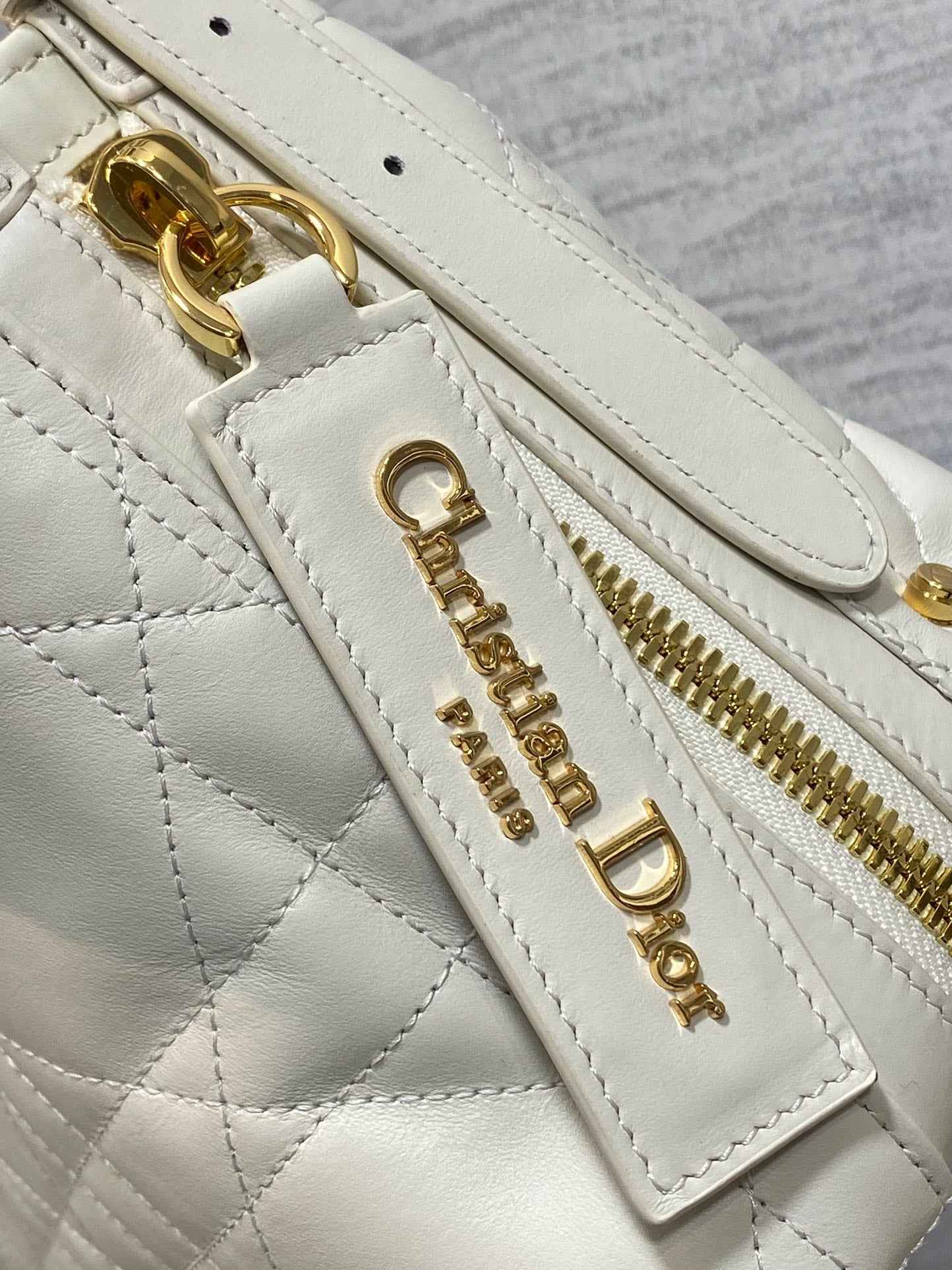 Medium D-Journey Bag in Vintage Smooth Calfskin - M2417 - Latte Flat Macrocannage - Default Title - View 4