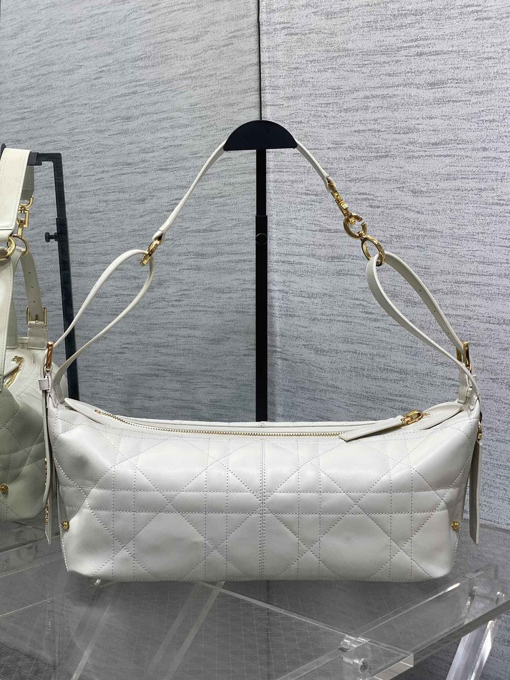 Medium D-Journey Bag in Vintage Smooth Calfskin - M2417 - Latte Flat Macrocannage - Default Title - View 3