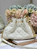 Medium Dior Ammi Bag M22566 Beige Supple Macrocannage Lambskin