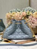 Medium Dior Ammi Bag M22566 Blue Supple Macrocannage Lambskin