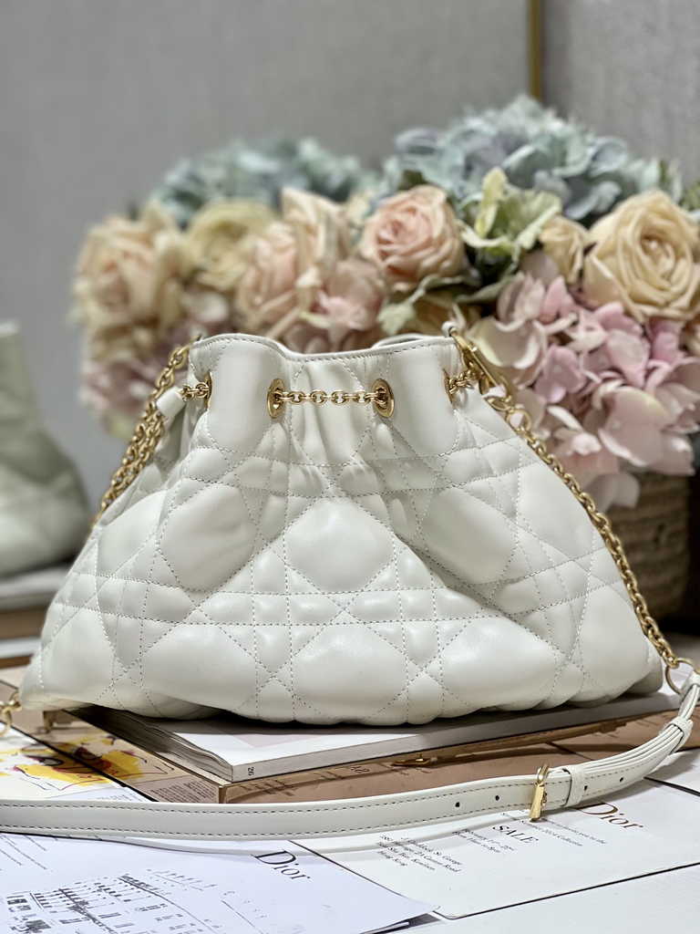 Medium Dior Ammi Bag M22566 Beige Supple Macrocannage Lambskin