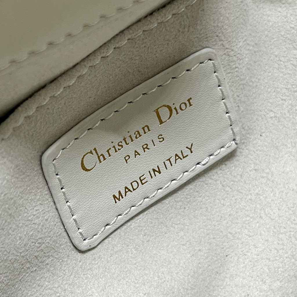 Medium Dior Ammi Bag M22566 Beige Supple Macrocannage Lambskin