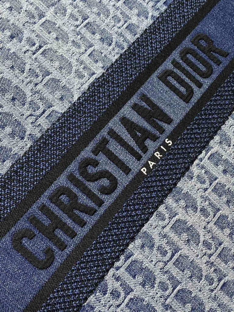 Medium Dior Book Tote M1296 Blue Denim Dior Oblique Jacquard - Default Title - View 7