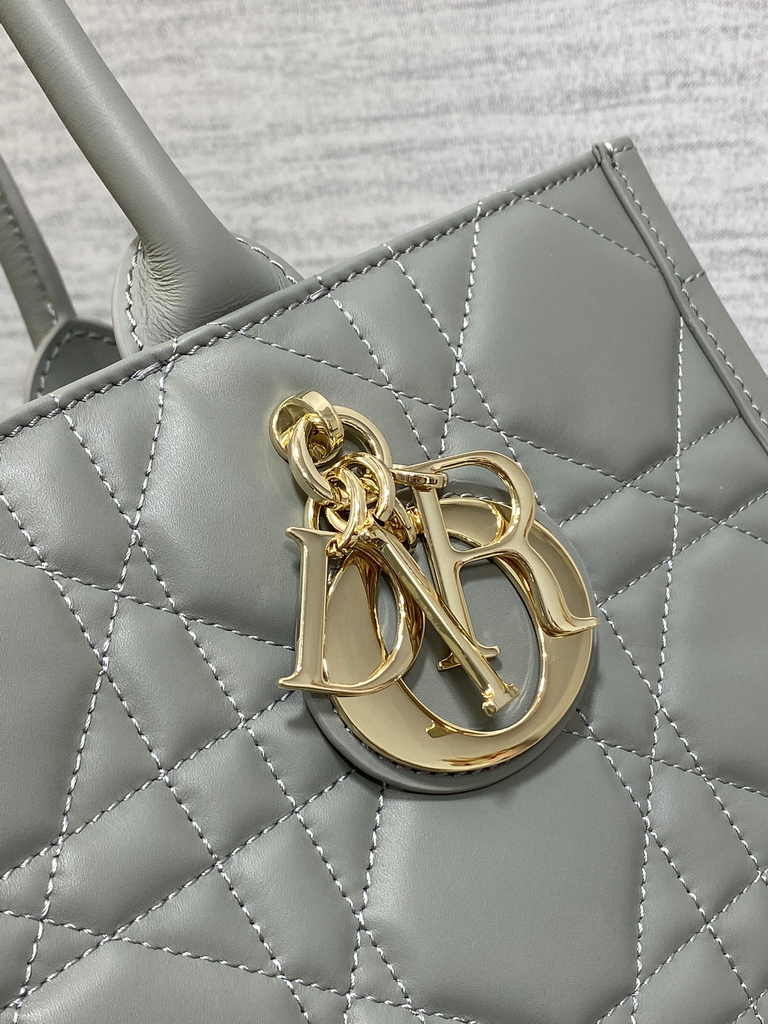 Medium Dior Book Tote M1296 Gray Macrocannage Calfskin - Default Title - View 8