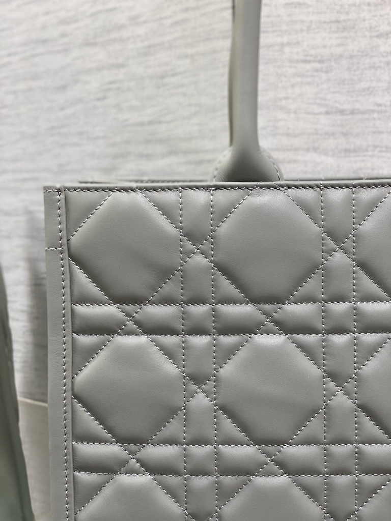 Medium Dior Book Tote M1296 Gray Macrocannage Calfskin - Default Title - View 9