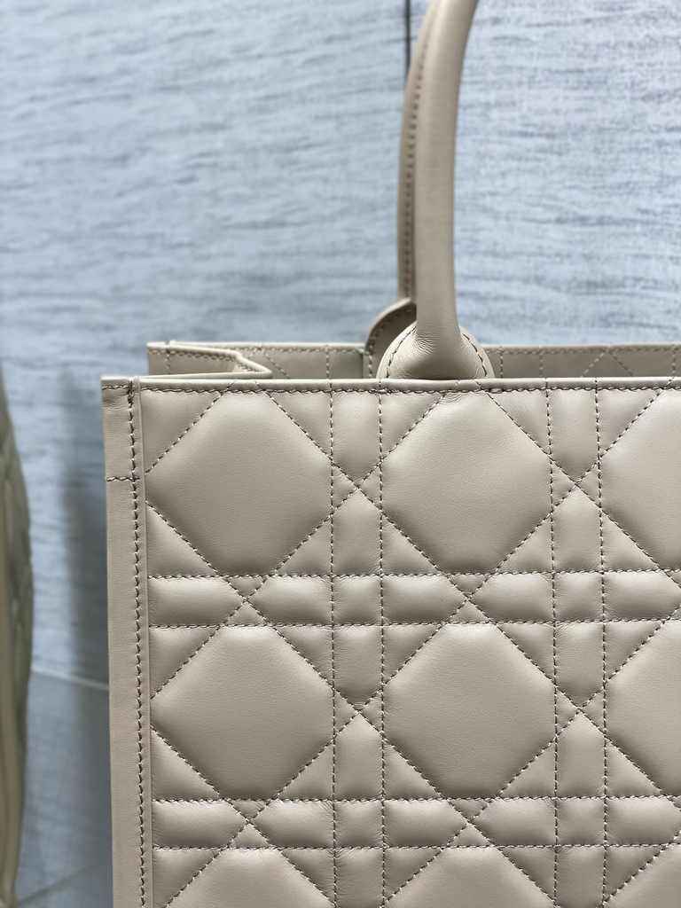 Medium Dior Book Tote M1296 Powder Beige Macrocannage Calfskin - Default Title - View 4