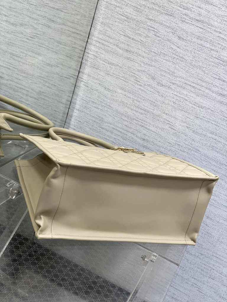 Medium Dior Book Tote M1296 Powder Beige Macrocannage Calfskin - Default Title - View 5