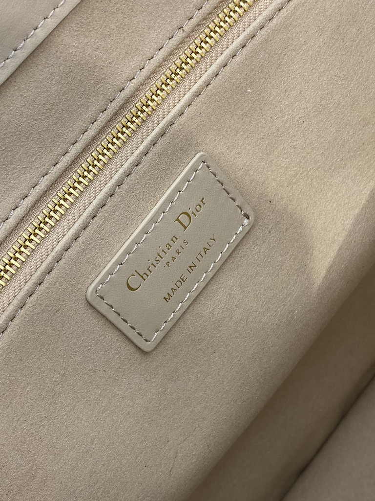 Medium Dior Book Tote M1296 Powder Beige Macrocannage Calfskin - Default Title - View 7
