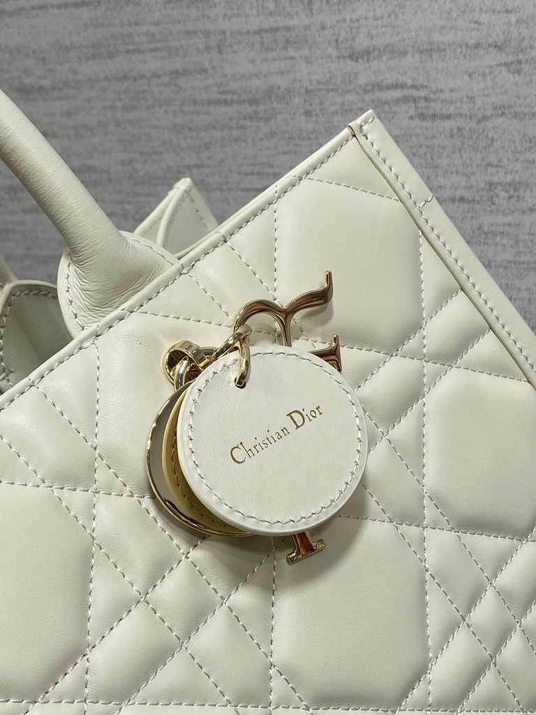 Medium Dior Book Tote M1296 Beige Macrocannage Calfskin - Default Title - View 8