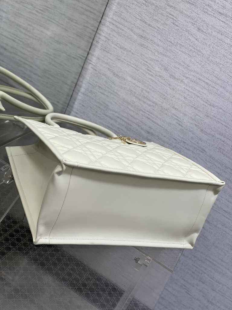 Medium Dior Book Tote M1296 Beige Macrocannage Calfskin - Default Title - View 4