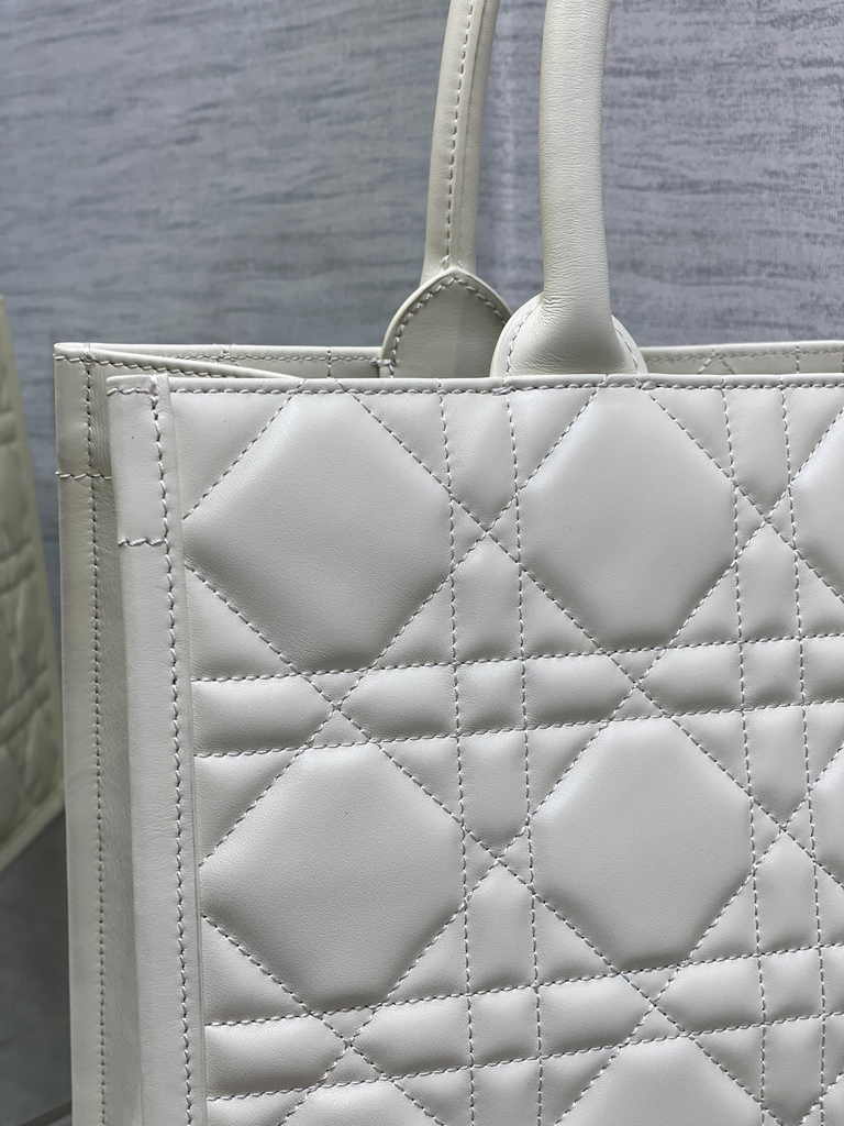 Medium Dior Book Tote M1296 Beige Macrocannage Calfskin - Default Title - View 9