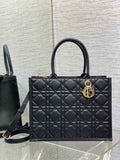 Medium Dior Book Tote M1296 Black Macrocannage Calfskin - Default Title - View 1