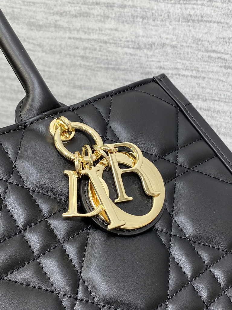Medium Dior Book Tote M1296 Black Macrocannage Calfskin - Default Title - View 8
