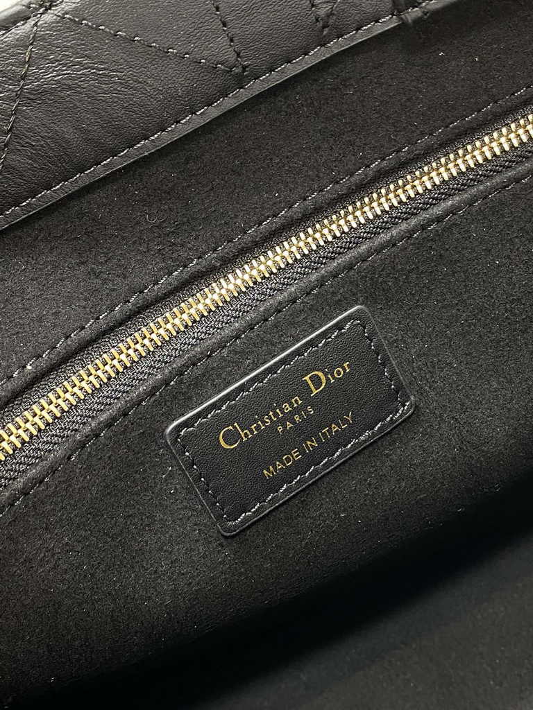 Medium Dior Book Tote M1296 Black Macrocannage Calfskin - Default Title - View 6