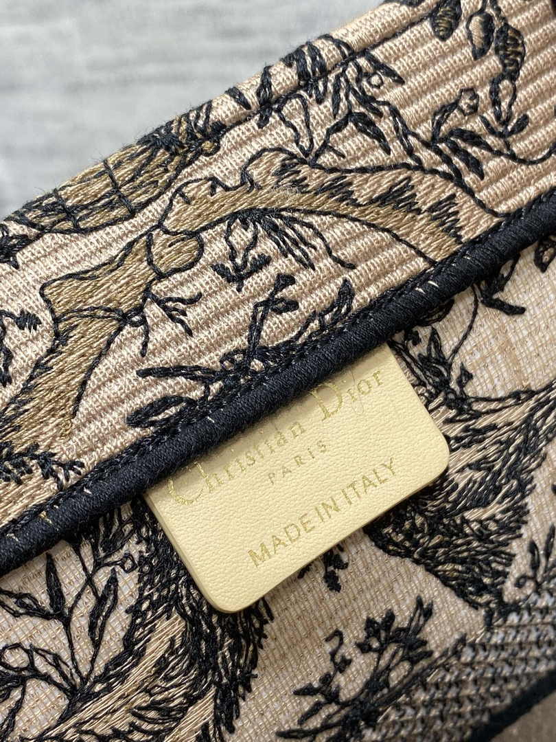Medium Dior Book Tote M1296 Beige and Black Toile de Jouy Soleil Embroidery