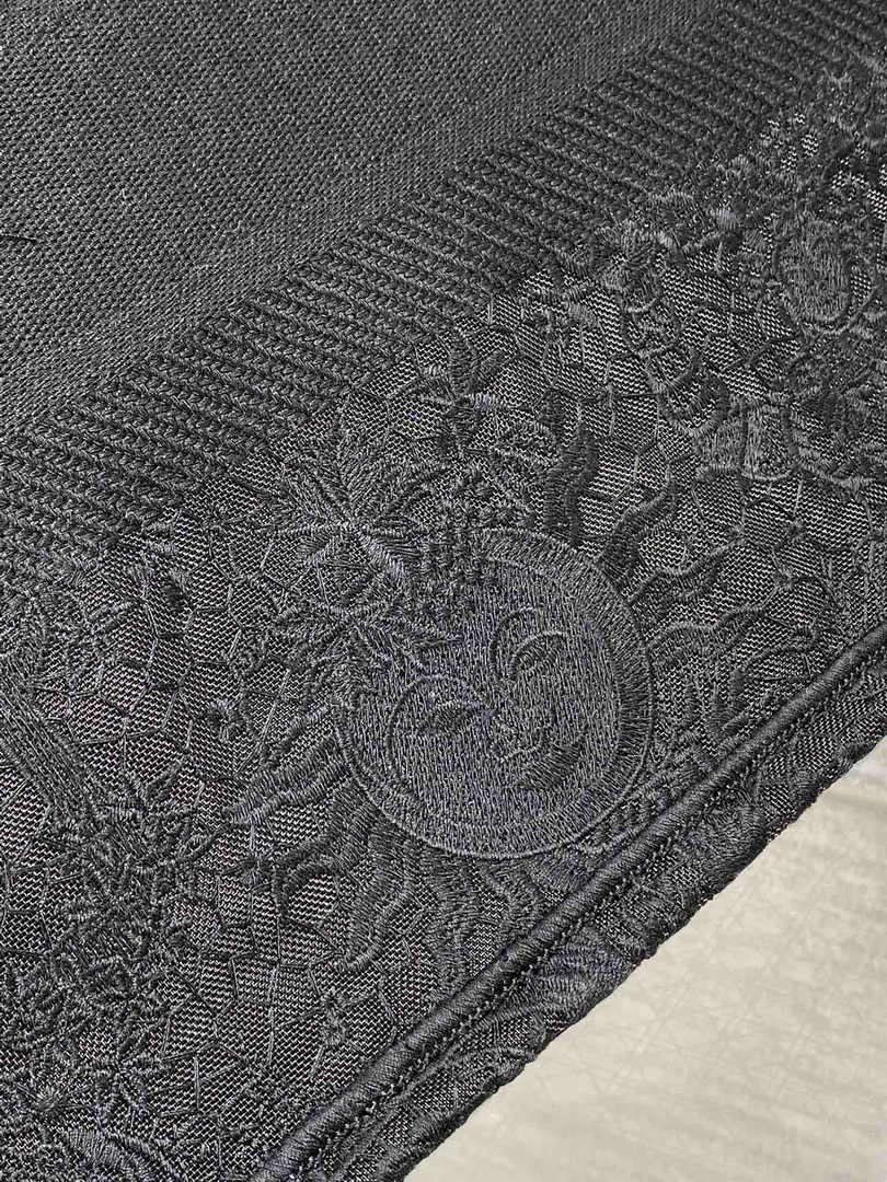 Medium Dior Book Tote M1296 Black Toile de Jouy Soleil Macramé Embroidery