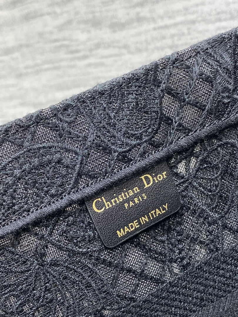Medium Dior Book Tote M1296 Black Butterfly Jouy Soleil Embroidery