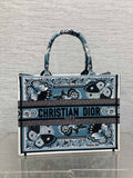 Medium Dior Book Tote M1296 Blue and White Butterfly Bandana Embroidery