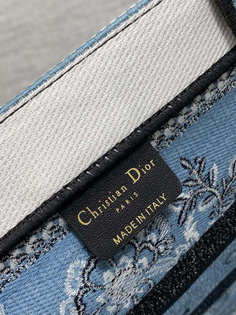 Medium Dior Book Tote M1296 Blue and White Butterfly Bandana Embroidery