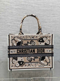 Medium Dior Book Tote M1296 Beige Butterfly Bandana Embroidery