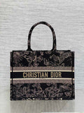 Medium Dior Book Tote M1296 Black Butterfly Zodiac Embroidery