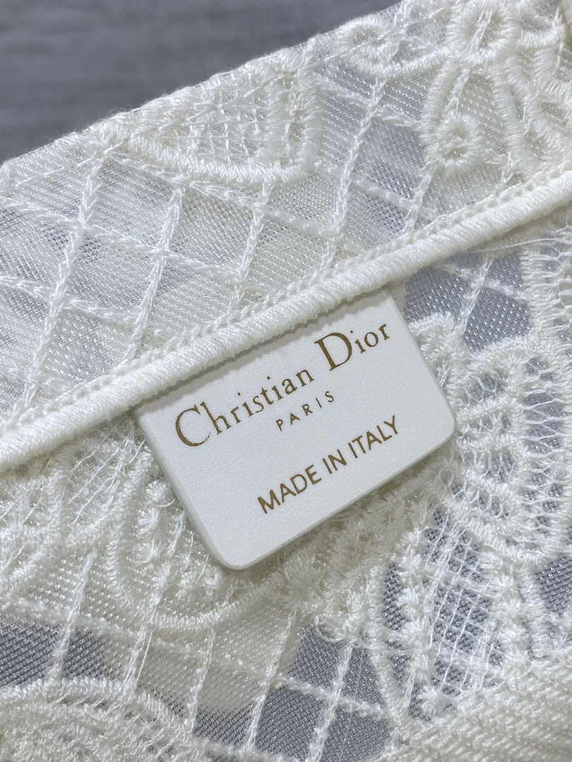 Medium Dior Book Tote M1296 White Butterfly Jouy Soleil Embroidery