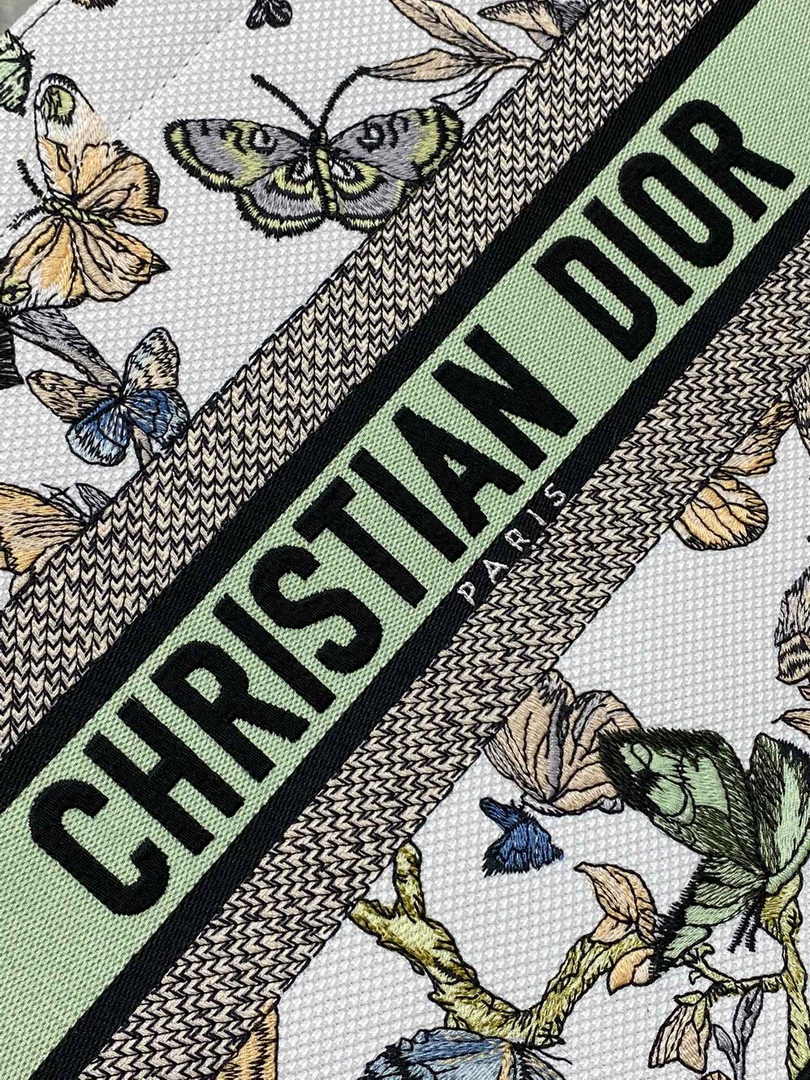 Medium Dior Book Tote M1296 White and Pastel Midnight Green Toile de Jouy Mexico Embroidery