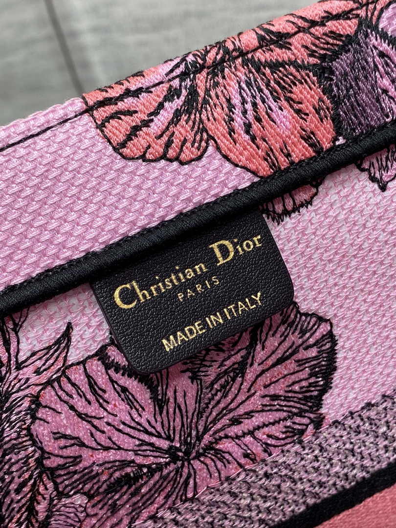 Medium Dior Book Tote M1296 Pink Tiger Embroidery