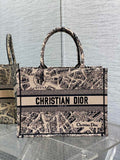 Medium Dior Book Tote M1296 Beige Plan de Paris Embroidery